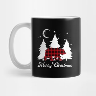 Red Buffalo Plaid Bear Matching Family Christmas Pajama Mug